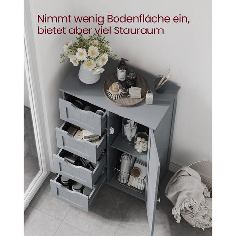 Rootz Mystical Gray Bathroom Cabinet - Storage Unit - Organizer - MDF Material - 30cm x 55cm x 82cm - Lightweight - Sturdy - Easy Assembly