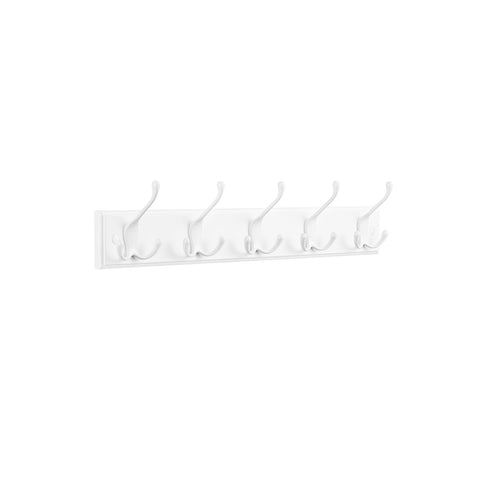 Rootz Wall Mounted Coat Rack - Wall Hook Rack - Hanging Rack - MDF Zinc Alloy - 7cm x 50.4cm x 4.6cm - Cloud White - 20kg Load Capacity
