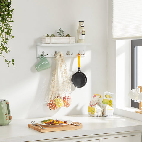 Rootz Wall Coat Rack - Entryway Organizer - Hallway Storage - 8 Hanging Options - 40cm x 10.5cm x 10.5cm