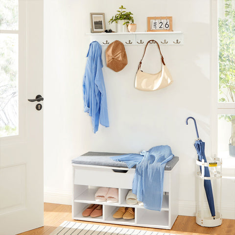 Rootz Wall Coat Rack - Entryway Organizer - Hallway Storage - 8 Hanging Options - 40cm x 10.5cm x 10.5cm