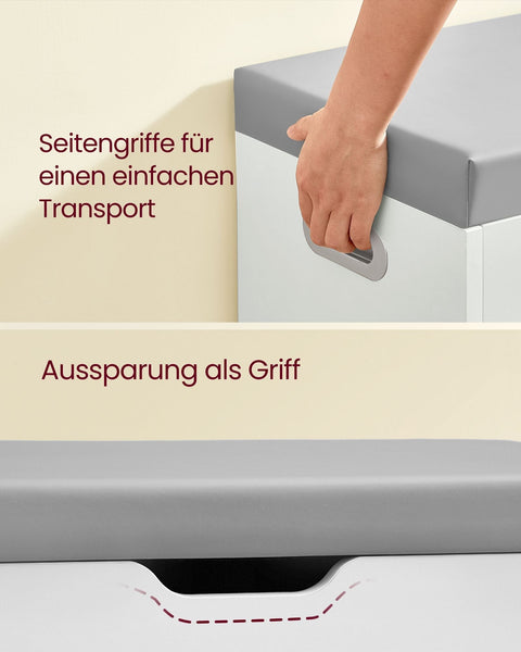 Rootz Shoe Bench - Shoe Organizer - Shoe Storage Rack - Chipboard Construction - 30cm x 80cm x 44cm - Cloud White - 150kg Capacity