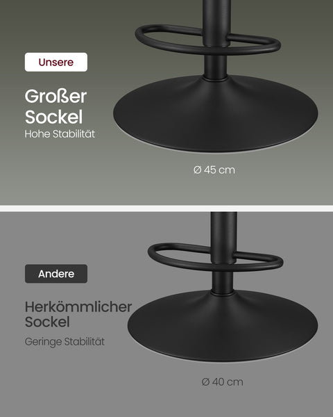 Rootz Forest Green PU Bar Chairs - Counter Stools - Swivel Seats - Chrome-Plated Steel - Foam Padding - Adjustable Height - Ergonomic Design - 44cm x 48cm x (90-112)cm