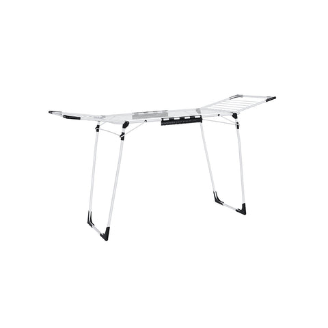 Rootz White Steel PP Plastic Washing Rack - Laundry Stand - Drying Rack - Sturdy Construction - Space Saving - Easy Assembly - 56.5cm x 173cm x 96.5cm