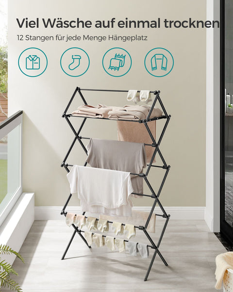 Rootz Portable Black Steel Camping Chair - Folding Beach Chair - Lightweight Outdoor Chair - Steel and PP Construction - 37cm x 75cm x 135.1cm - Compact and Easy to Store - Supports up to 7kg