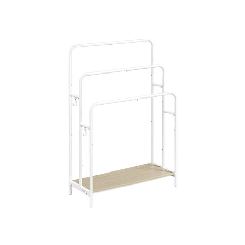 Rootz Towel Holder with 3 Bars - Cloud White Natural Beige - Metal Chipboard - 70cm x 30cm x 100cm - Heavy Duty - Storage Organizer