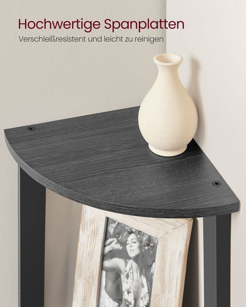 Rootz Corner Shelf 4-Level - Storage Unit - Display Rack- Grey - Space Saving - 33.4cm x 33.4cm x 125cm