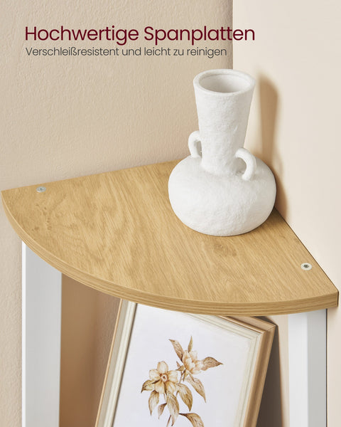 Rootz Corner Shelf - Corner Bookcase - 4 Level Display Stand - Sturdy Design - 33.4cm x 33.4cm x 125cm