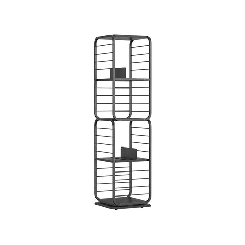 Rootz Bookshelf - Ebony Black-Ink Black - Chipboard Steel - Large Storage - Sturdy Construction - Easy Assembly - 43cm x 43cm x 158cm
