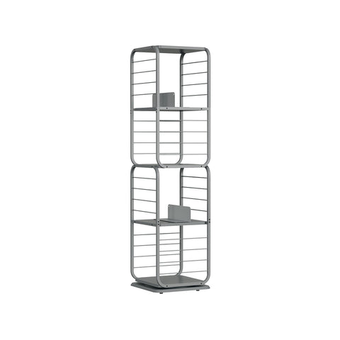Rootz Dove Gray Bookshelf - Storage Rack - Shelving Unit - Chipboard and Steel - 43cm x 43cm x 158cm - Lightweight - Sturdy - Easy Assembly