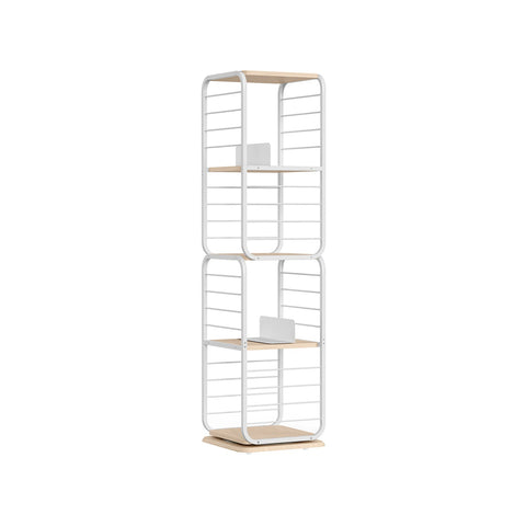 Rootz Bookshelf - Storage Rack - Chipboard Steel - Natural Beige Cloud White - 60kg Load Capacity - 43cm x 43cm x 158cm