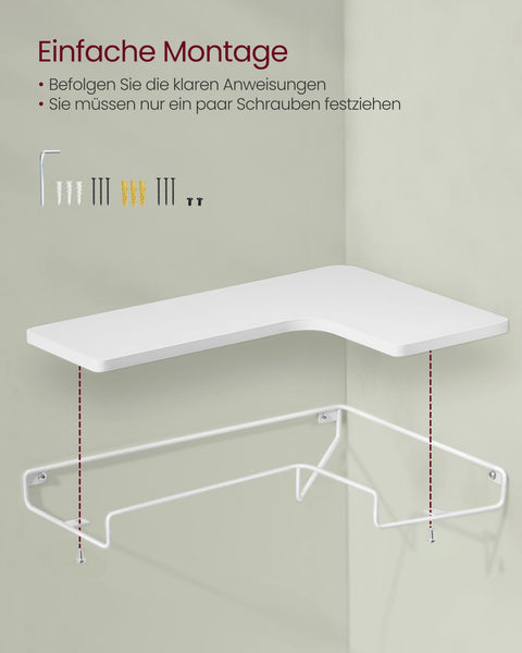 Rootz Wall Shelf Set - Floating Shelves - Chipboard Steel - Cloud White - 40cm x 29cm x 14cm - Lightweight - Easy to Install - Sturdy Construction