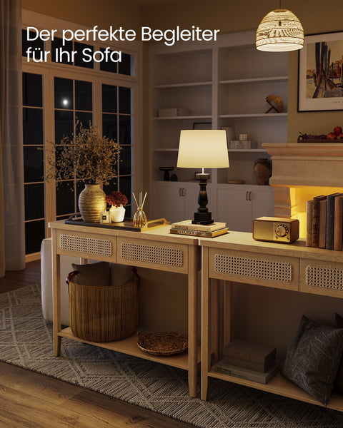 Rootz Console Table - Entryway Table - Hallway Table - MDF Chipboard PVC Plastic - 30cm x 80cm x 100cm - Oak Beige - 16.6kg - 100kg Capacity