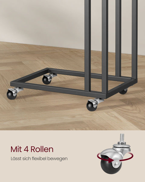Rootz Ebony Black Side Table - End Table - Nightstand - Chipboard Steel Construction - Adjustable Feet - 35cm x 50cm x 56cm