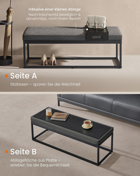 Rootz Faux Leather Storage Bench - Ottoman - Seat Organizer - Padded Cushion - 100cm x 40cm x 50cm