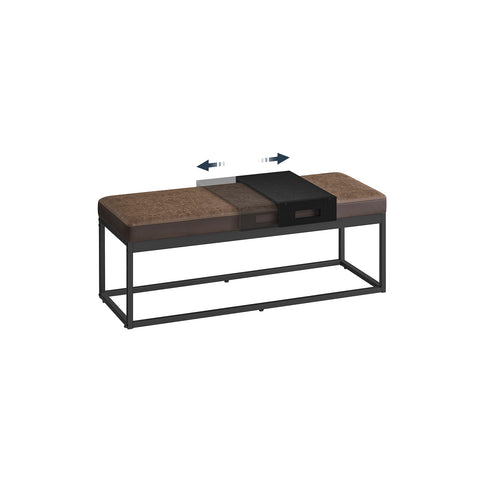Rootz Faux Leather Storage Bench - Ottoman Bench - Bedroom Seat - Space Saving - 120cm x 40cm x 45cm
