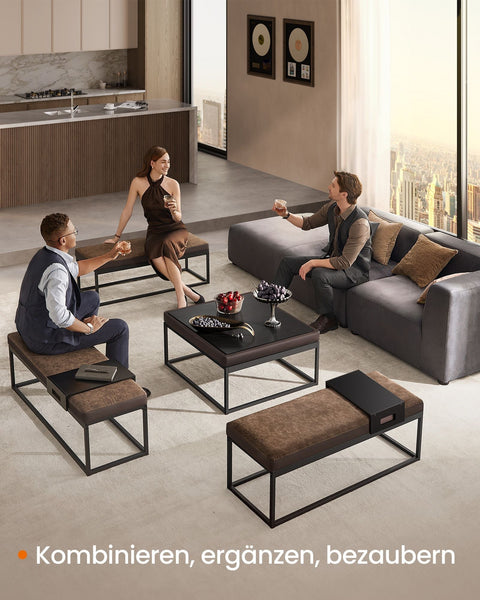Rootz Faux Leather Storage Bench - Ottoman Bench - Bedroom Seat - Space Saving - 120cm x 40cm x 45cm