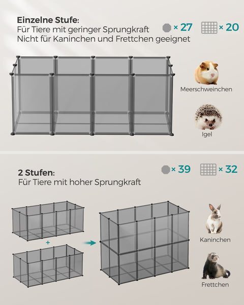 Rootz DIY Gray Storage Cube Organizer - Plastic Shelf - Modular Shelving - Easy Assembly - Lightweight - Versatile - 125cm x 63cm x 42cm