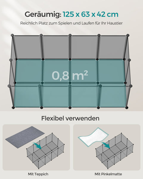Rootz DIY Gray Storage Cube Organizer - Plastic Shelf - Modular Shelving - Easy Assembly - Lightweight - Versatile - 125cm x 63cm x 42cm