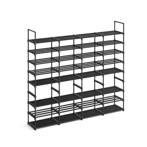 Rootz Shoe Rack Organizer - Storage Rack - Shoe Stand - Steel Frame - Non-Woven Fabric Shelves - PP Plastic Connectors - 29.5cm x 171.1cm x 157.6cm - Ink Black - 5.5kg - Max. 160kg Load Capacity
