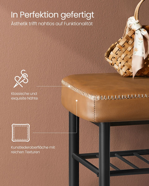 Rootz LSB054K01 Caramel Brown Ottoman - Footstool - Pouf - Lightweight - Durable - Versatile - 30cm x 80cm x 50cm