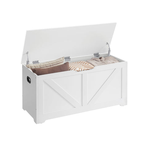 Rootz Shoe Bench with Seat - Entryway Bench - Storage Bench - Chipboard Material - 40cm x 100cm x 46cm - Matt White - 136kg Load Capacity - Shoe Storage Solution