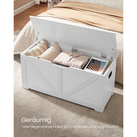Rootz Shoe Bench with Seat - Entryway Bench - Storage Bench - Chipboard Material - 40cm x 100cm x 46cm - Matt White - 136kg Load Capacity - Shoe Storage Solution