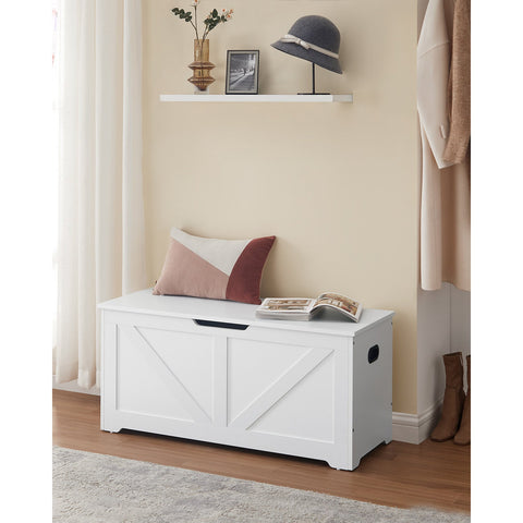 Rootz Shoe Bench with Seat - Entryway Bench - Storage Bench - Chipboard Material - 40cm x 100cm x 46cm - Matt White - 136kg Load Capacity - Shoe Storage Solution