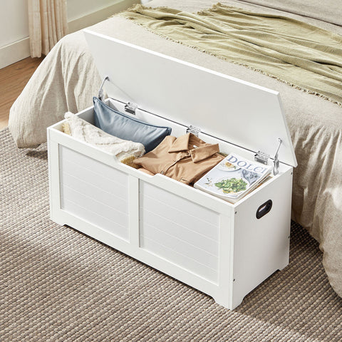 Rootz Shoe Bench - Entryway Bench - Storage Bench - Chipboard Material - 100cm x 40cm x 46cm - Matte White - 19.5kg - 100kg Max Load - Accessory Pack and Instructions Included