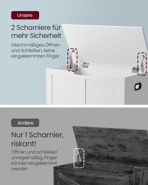 Rootz Shoe Bench - Entryway Bench - Storage Bench - Chipboard Material - 40cm x 80cm x 46cm - White - 136kg Max Load Capacity - 60kg Inner Compartment Capacity