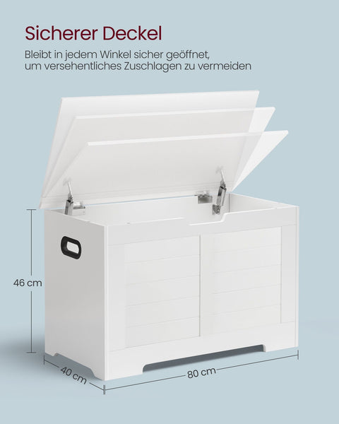 Rootz Shoe Bench - Entryway Bench - Storage Bench - Chipboard Material - 40cm x 80cm x 46cm - White - 136kg Max Load Capacity - 60kg Inner Compartment Capacity