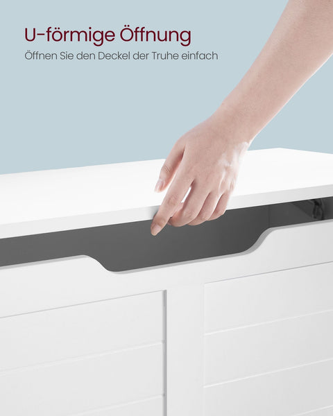 Rootz Shoe Bench - Entryway Bench - Storage Bench - Chipboard Material - 40cm x 80cm x 46cm - White - 136kg Max Load Capacity - 60kg Inner Compartment Capacity