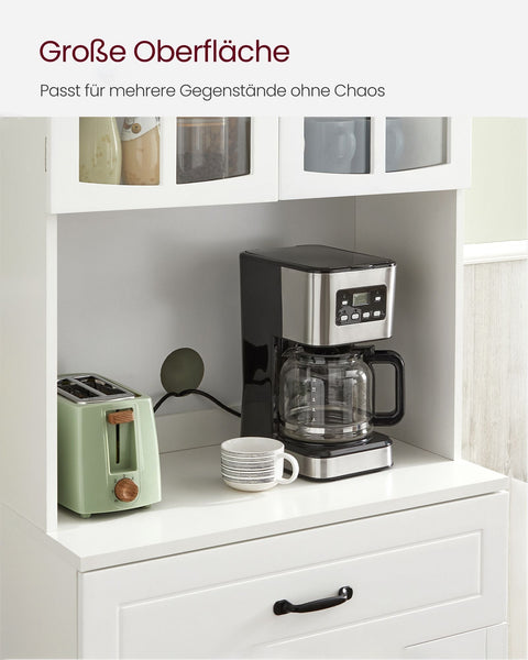 Rootz Modern Kitchen Cabinet - White Cupboard - Adjustable Shelves - MDF Chipboard - 41.5cm x 73cm x 179.8cm - Large Storage - 42.5kg