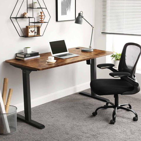 Rootz Electric Height Adjustable Desk Stand - Standing Desk - Sit Stand Desk - Remote Control - Continuous Height Adjustment - Low Noise - Adjustable Length - Steel - 115-147cm x 60cm x 71-112cm