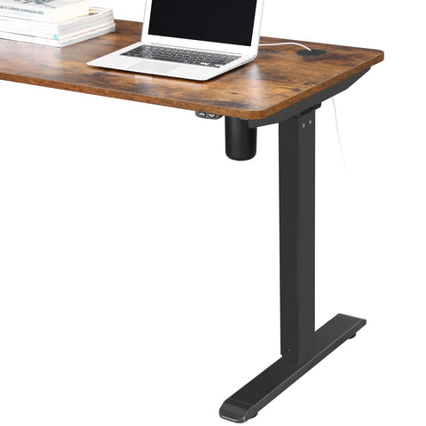 Rootz Electric Height Adjustable Desk Stand - Standing Desk - Sit Stand Desk - Remote Control - Continuous Height Adjustment - Low Noise - Adjustable Length - Steel - 115-147cm x 60cm x 71-112cm