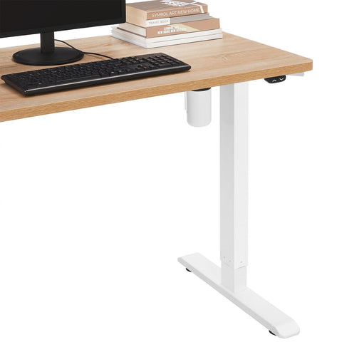 Rootz Electric Height Adjustable White Table Frame - Sit-Stand Desk - Motorized Desk - Steel - Continuous Height Adjustment - (115-147) x 60 x (71-112) cm