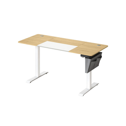 Rootz Electric Standing Desk - Adjustable Desk - Sit Stand Desk - Chipboard Steel Frame - 60cm x 140cm x (72-120)cm - Pastel Yellow-Base White - 1.5cm Table Top - 28kg Weight - 80kg Max Load Capacity