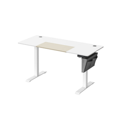 Rootz Electric Standing Desk - White Standing Table - Adjustable Desk - Chipboard Steel Desk - 60cm x 140cm x (72-120)cm - Overheat Protection - Max Load 80kg