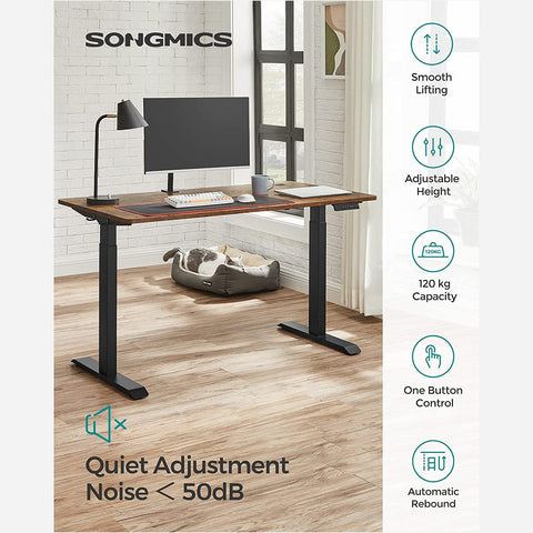 Rootz Electric Height Adjustable Table Stand - Standing Desk - Sit Stand Desk - Steel Construction - Spine Relief - Calorie Burn - Posture Change - 60cm x (107.5-175)cm x (69-115)cm