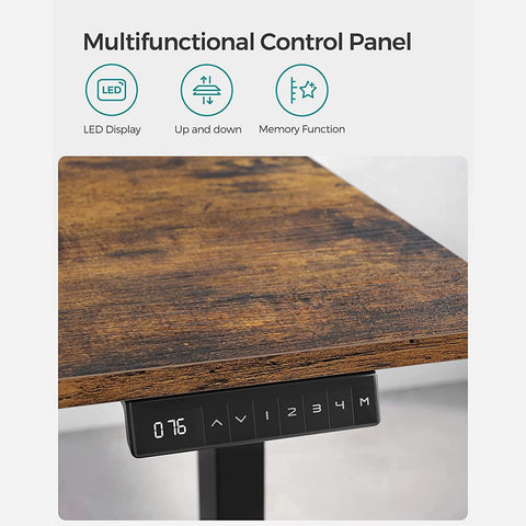 Rootz Electric Height Adjustable Table Stand - Standing Desk - Sit Stand Desk - Steel Construction - Spine Relief - Calorie Burn - Posture Change - 60cm x (107.5-175)cm x (69-115)cm