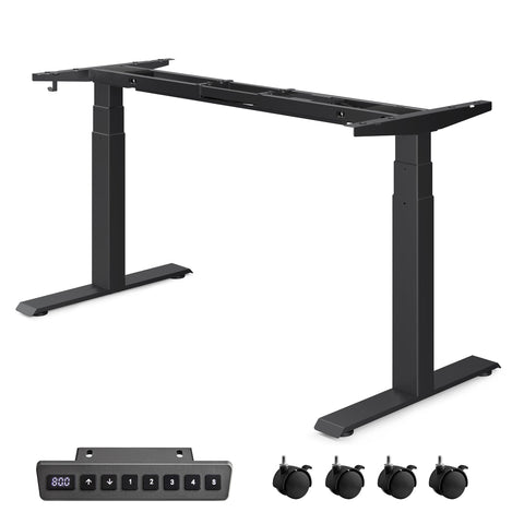Rootz Electric Standing Desk Converter - Sit Stand Desk - Height Adjustable Desk - Steel Frame - Black - 68cm x (110-180)cm x (60-125)cm - Quiet Operation - Fast Adjustment - 28.3kg - 100kg Capacity