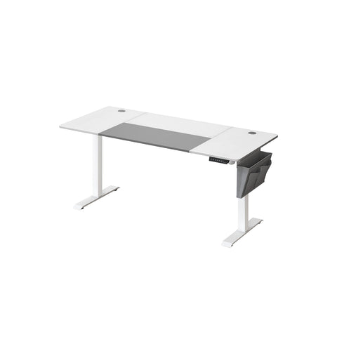 Rootz Electric Standing Desk - Adjustable Desk - Sit Stand Desk - Chipboard Steel Frame - Non-Woven Fabric - 70cm x 160cm x (72-120)cm - White-Dove Gray - 31.2kg - 80kg Max Load