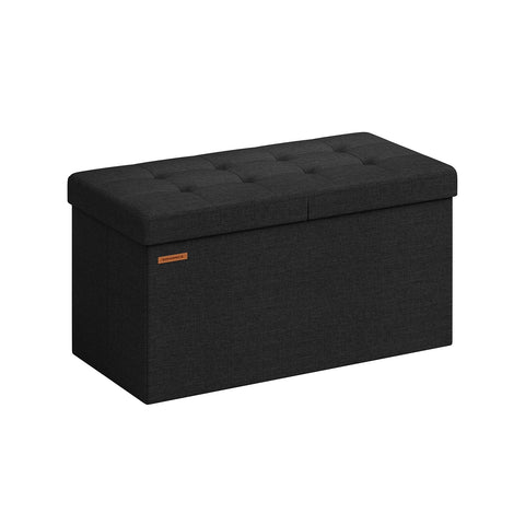 Rootz Seat Chest - Storage Ottoman - Upholstered Bench - MDF Construction - Imitation Linen - Foam Padding - 38cm x 76cm x 38cm