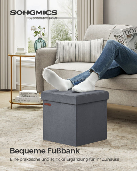 Rootz Velvet Seat Chest - Storage Ottoman - Footrest - MDF Frame - 43L Capacity - 38cm x 38cm x 38cm