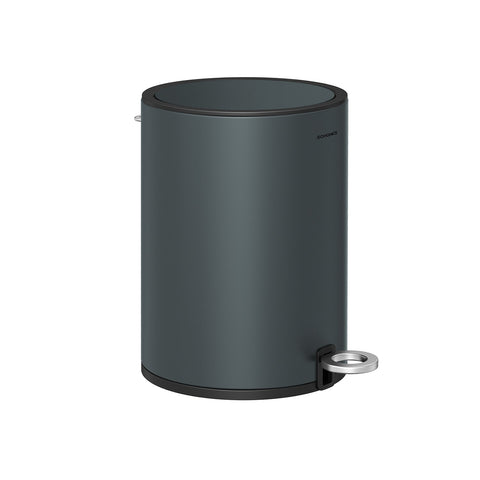 Rootz Pedal Bin - Trash Can - Waste Bin - Steel Surface - Easy to Clean - Extendable Handle - Grunge Gray - 23.8cm x 18.8cm x 25.7cm