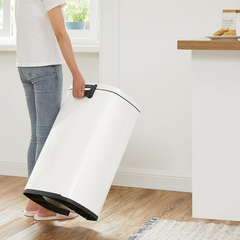 Rootz 50L Pedal Bin - Trash Can - Waste Bin - Steel Construction - Slow Close Lid - Removable Inner Bucket - 42.4cm x 32cm x 65cm