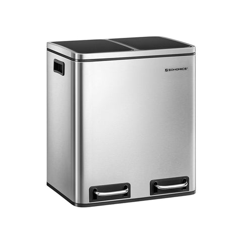 Rootz Stainless Steel Waste Bin - Trash Can - Garbage Bin - Pressure Resistant - Corrosion Resistant - Easy to Clean - 41cm x 47cm x 36cm