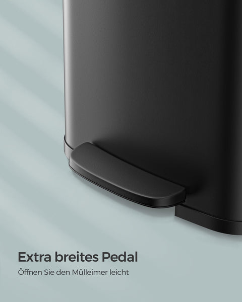 Rootz Metal Kitchen Trash Can - Garbage Bin - Waste Receptacle - Durable Construction - 68 liters - Black Lid - 45.7cm x 36.8cm x 68.6cm