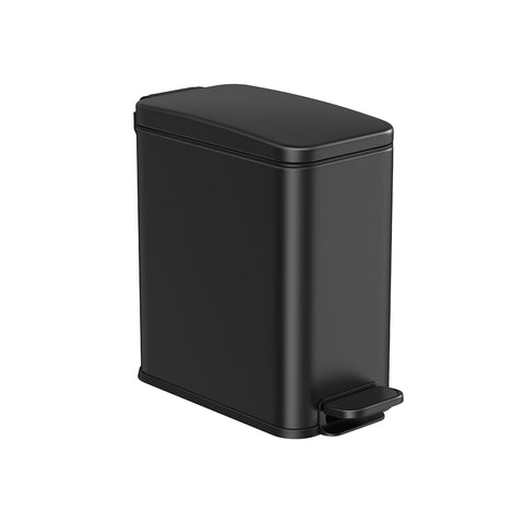 Rootz 10L Black Cosmetic Bin - Makeup Organizer - Waste Bin - Steel Outer Container - PP Plastic Inner Bucket - ABS Plastic Base - 38.4cm x 17cm x 35cm - Large Capacity - Lightweight - Stylish Design