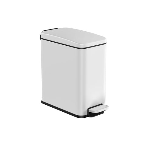Rootz 10L White Cosmetic Bin - Steel Outer Container - PP Plastic Inner Bucket - ABS Plastic Base - Compact Size - Easy to Clean - Durable Construction - 38.4cm x 17cm x 35cm