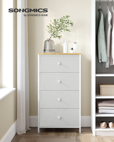 Rootz White Oak Storage Cabinet - Chipboard Steel Non-Woven Fabric - Large Capacity - Lightweight - Easy Assembly - 30cm x 45cm x 91.7cm